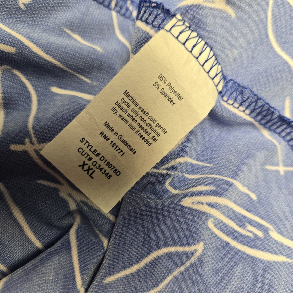 Gilli Halter Maxi Dress XXL Blue White Print Elastic Waist Resort Vacation - Picture 5 of 6